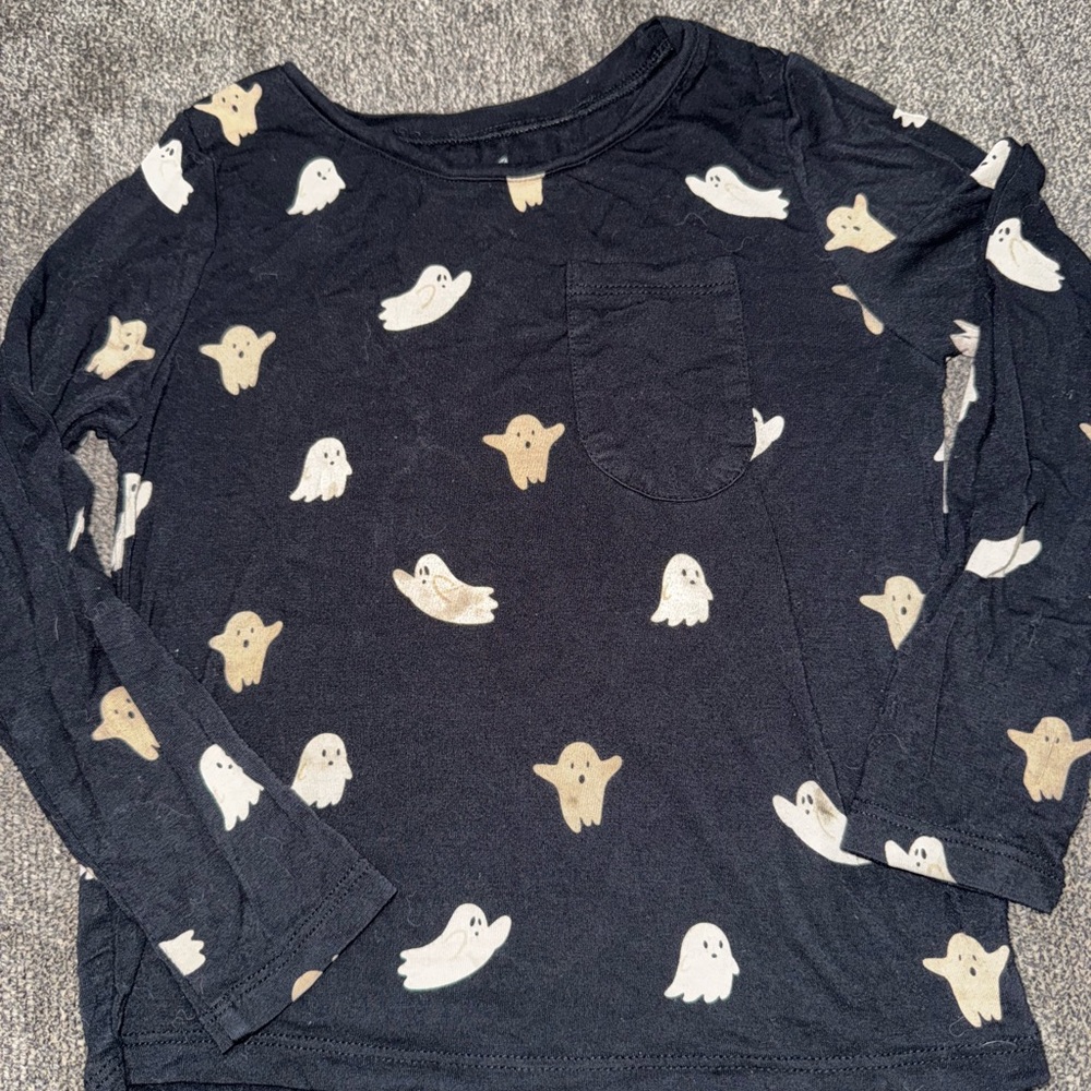 Kyte BABY Black Ghost Print Long Sleeve Tee